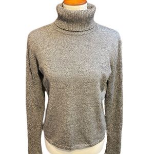 ITALIAN YARN MERINO WOOL COUNTRY SHOP WOMENS RIBBED KNIT TURTLENECK SWEATER